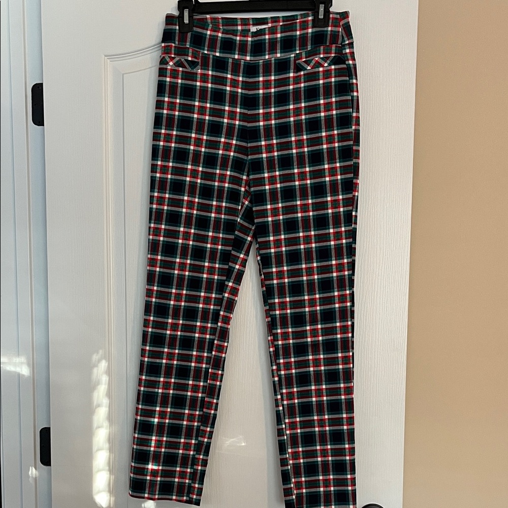 Kim Rogers Red and Green Plaid women’s pants